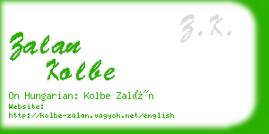 zalan kolbe business card